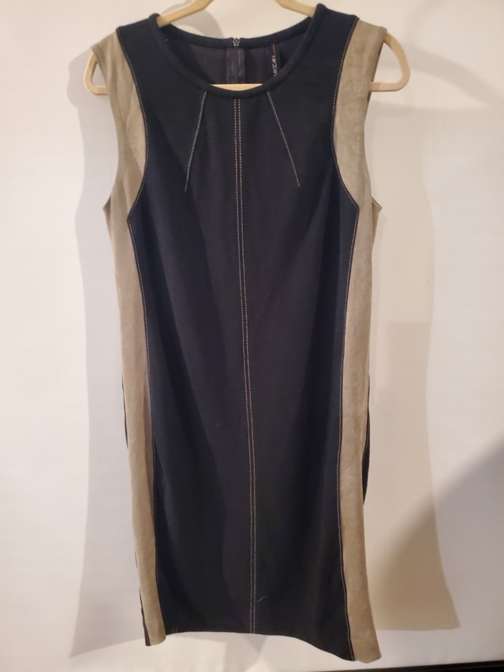 Marc Cain Black Dress with Taupe Side Panels
